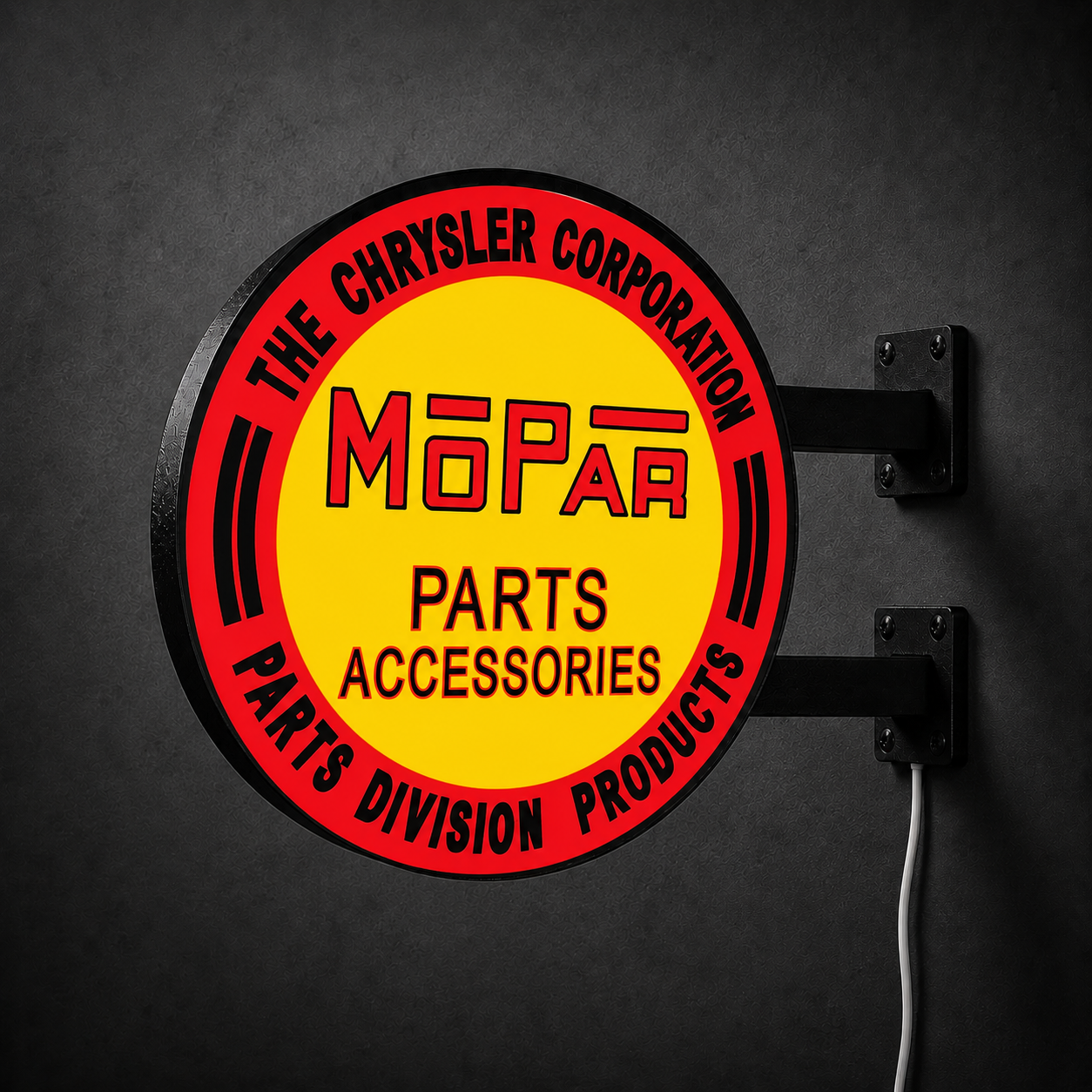 Vintage Mopar Parts LED sign — right view