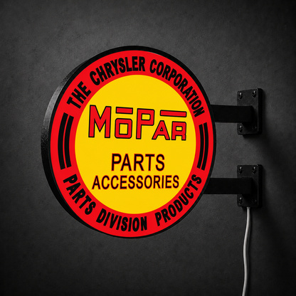 Vintage Mopar Parts LED sign — right view