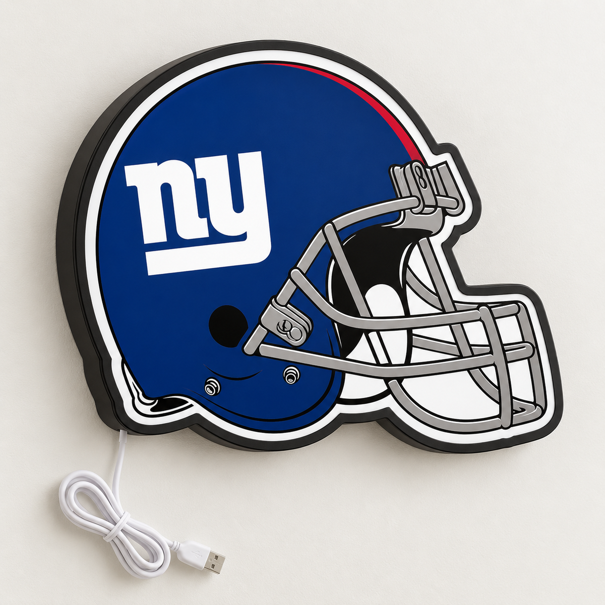 New York Giants Helmet LED Sign shown in daylight