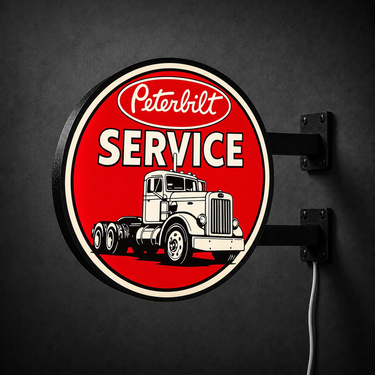Vintage Peterbilt LED sign — left view