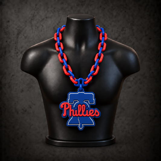 Philadelphia Phillies Classic Hype Chain on black display bust - Sign Guy