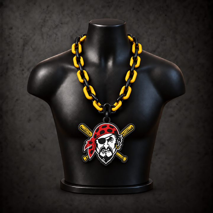 Pittsburgh Pirates Classic Hype Chain on black display bust - Sign Guy