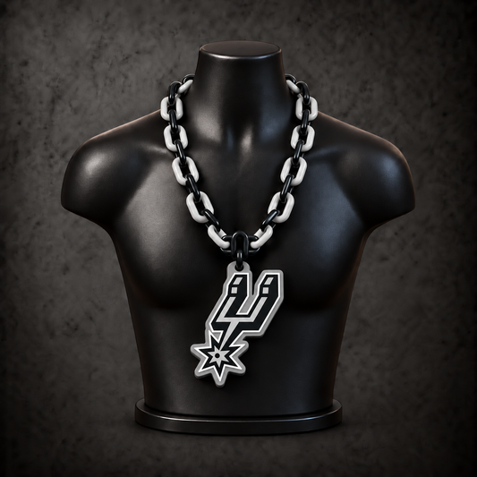 San Antonio Spurs Classic Hype Chain on black display bust - Sign Guy