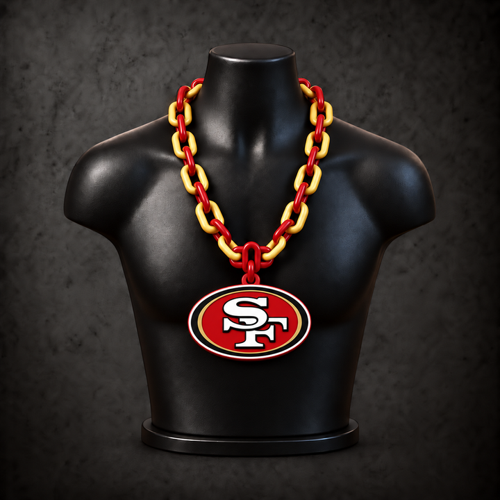San Francisco 49ers Classic Hype Chain on black display bust - Sign Guy
