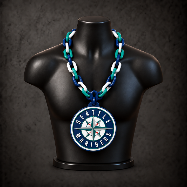 Seattle Mariners Classic Hype Chain on black display bust - Sign Guy