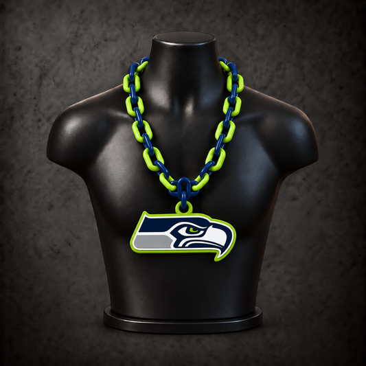 Seattle Seahawks Classic Hype Chain on black display bust - Sign Guy