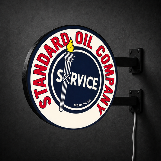 Vintage Standard Oil LED sign — left view