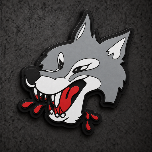 Sudbury Wolves 3D Plaque with raised layered artwork on a dark charcoal wall