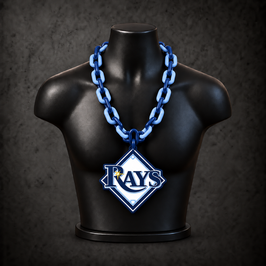 Tampa Bay Rays Classic Hype Chain on black display bust - Sign Guy