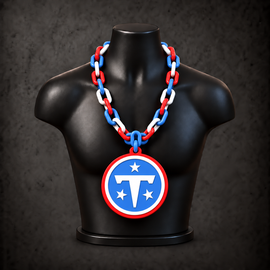 Tennessee Titans Classic Hype Chain on black display bust - Sign Guy
