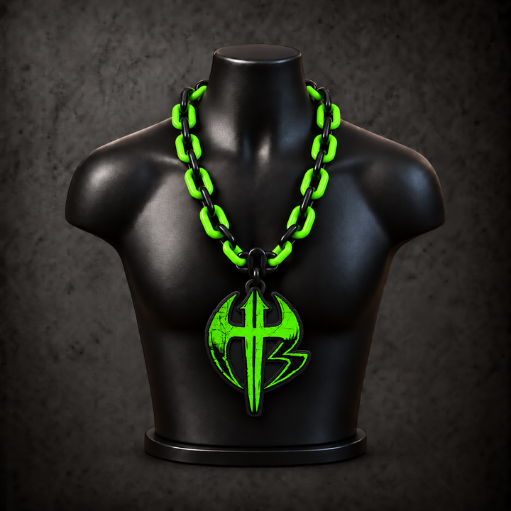 The Hardy Boyz Classic Hype Chain on black display bust - Sign Guy