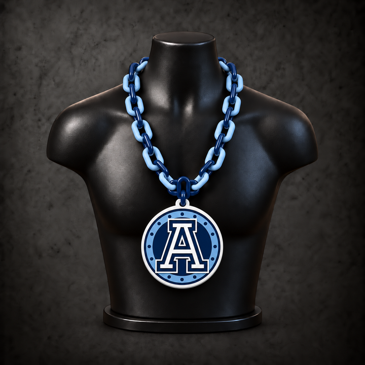 Toronto Argonauts Classic Hype Chain on black display bust - Sign Guy