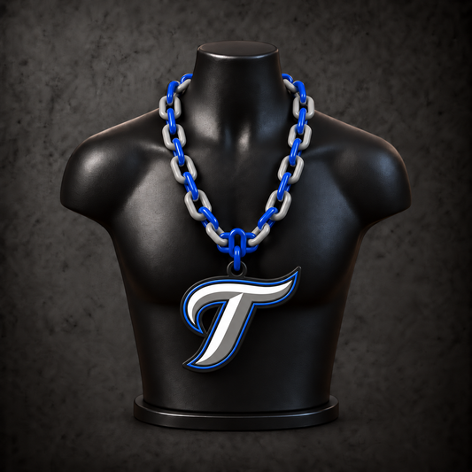 Toronto Blue Jays 2000s Retro Classic Hype Chain on black display bust - Sign Guy