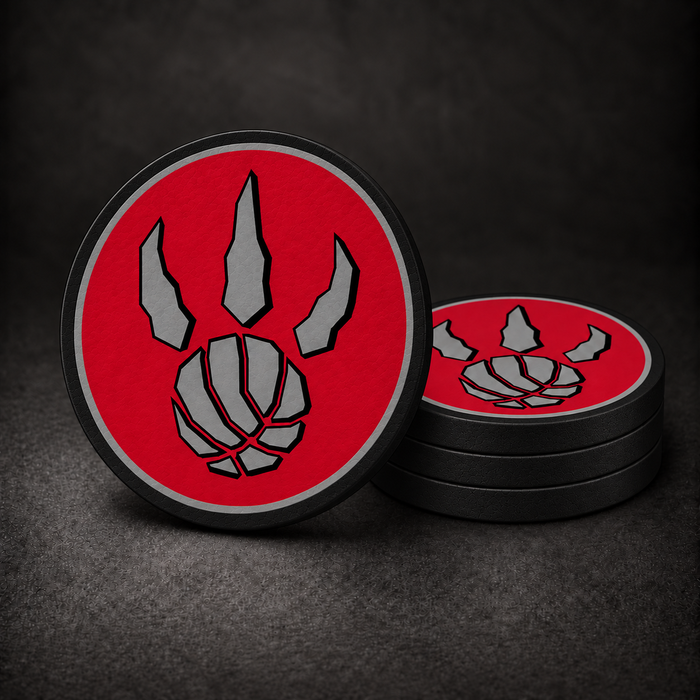 Toronto Raptors Claw Print Drink Coasters – black outer border and sides