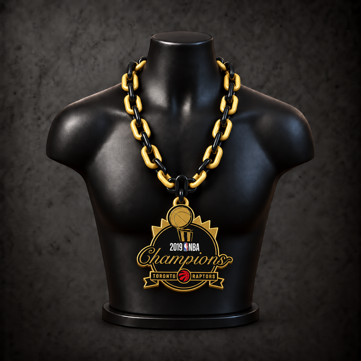 Toronto Raptors NBA Champions Classic Hype Chain on black display bust - Sign Guy