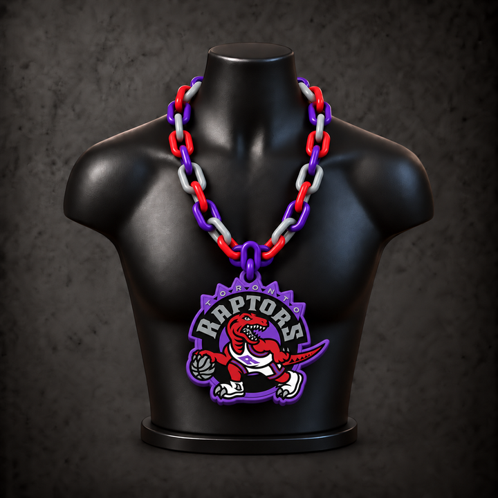 Toronto Raptors Retro Classic Hype Chain on black display bust - Sign Guy