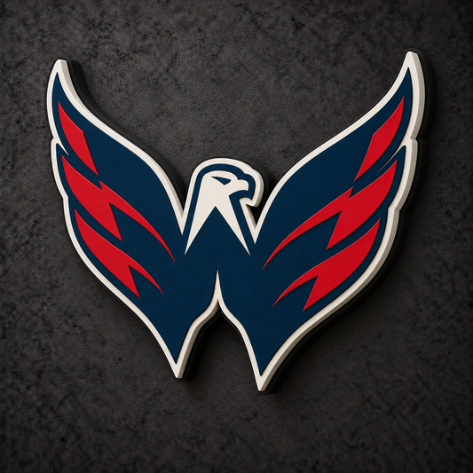 Washington Capitals 3D Plaque with raised layered artwork on a dark charcoal wall