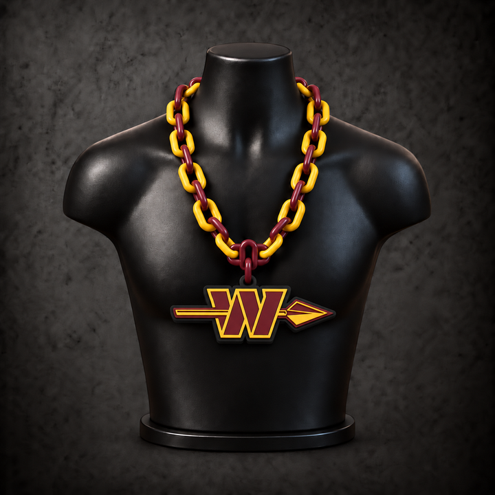 Washington Commanders Classic Hype Chain on black display bust - Sign Guy