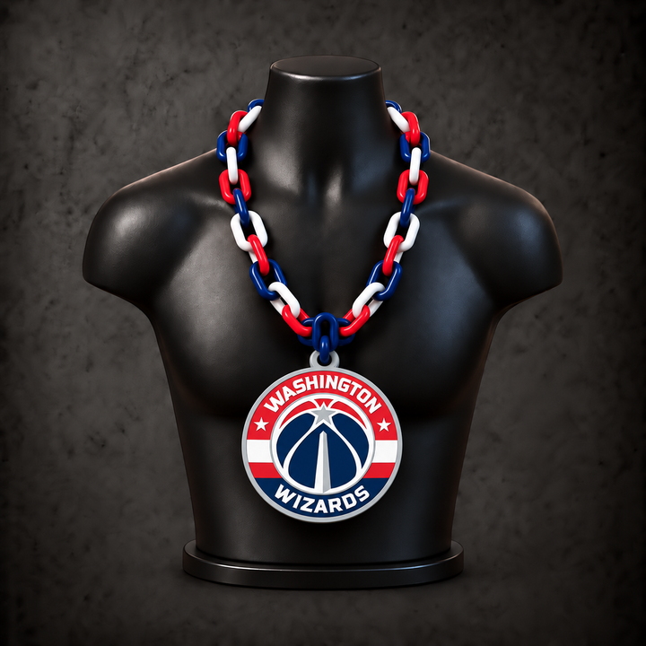 Washington Wizards Classic Hype Chain on black display bust - Sign Guy