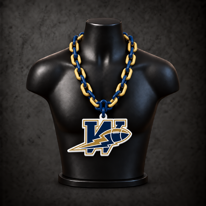 Winnipeg Blue Bombers Retro Classic Hype Chain on black display bust - Sign Guy