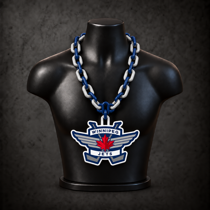 Winnipeg Jets Alternate Classic Hype Chain on black display bust