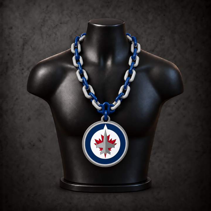 Winnipeg Jets Classic Hype Chain on black display bust