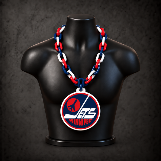 Winnipeg Jets Retro Classic Hype Chain on black display bust