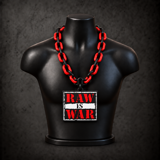 WWF RAW IS WAR Classic Hype Chain on black display bust - Sign Guy