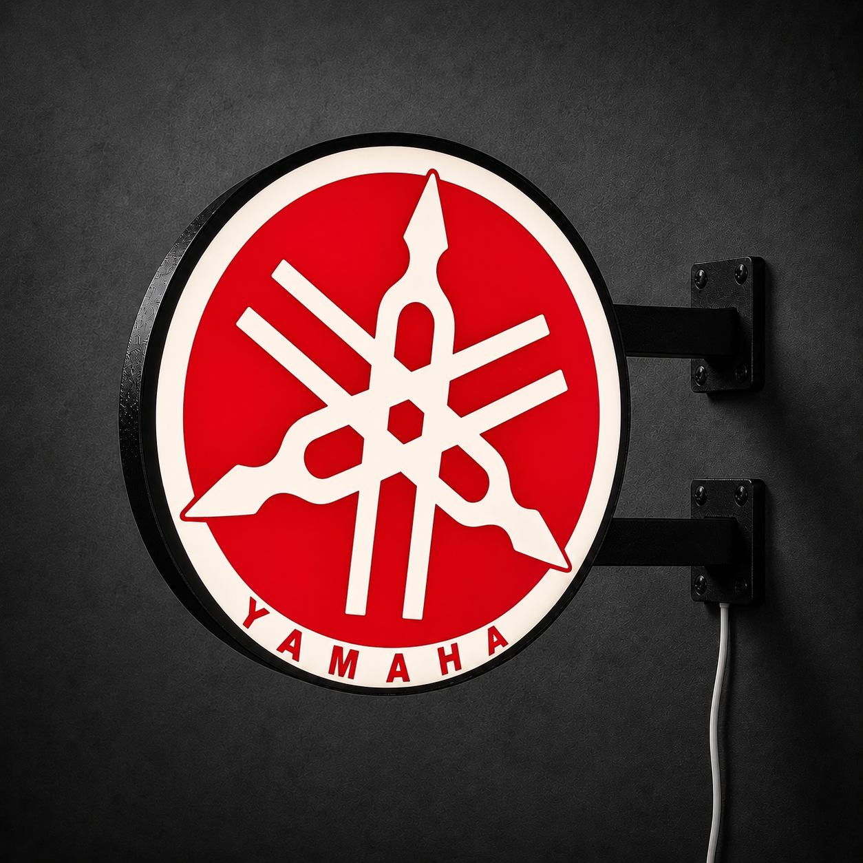 Vintage Yamaha LED sign — left view