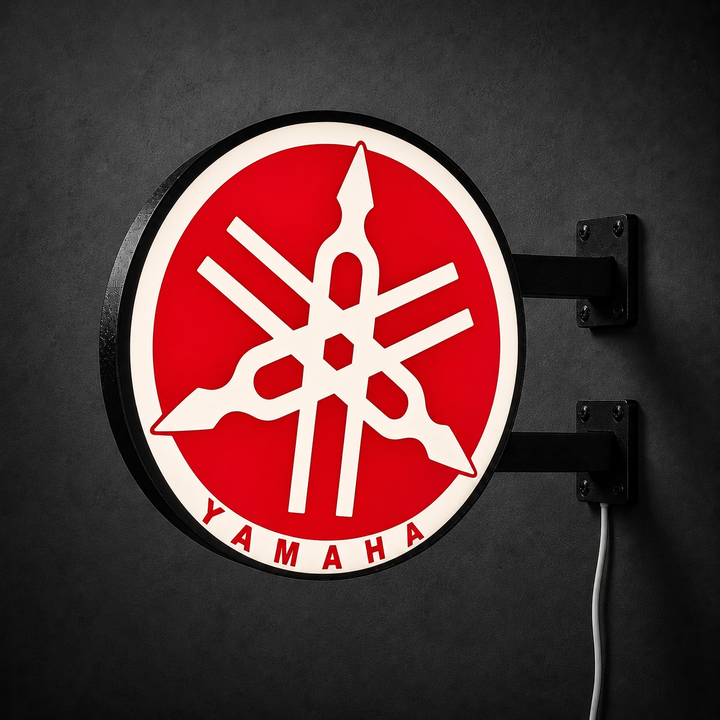 Vintage Yamaha LED sign — left view
