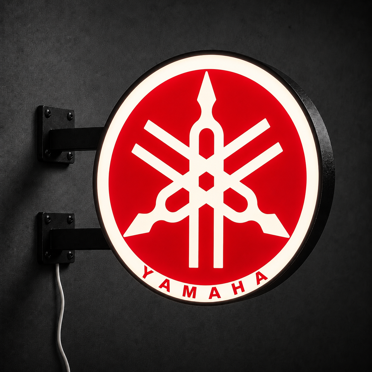 Vintage Yamaha LED sign — right view