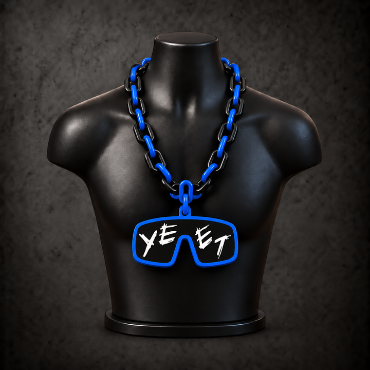 Yeet Jey Uso Classic Hype Chain on black display bust - Sign Guy